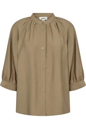 Soaked in Luxury Elegant Elmwood Blouse with 3/4 Sleeves