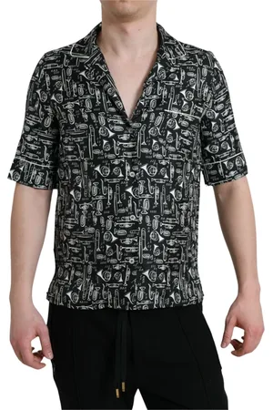 Dolce & Gabbana Silk Trumpet Print Polo T-Shirt