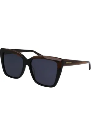Salvatore Ferragamo Sunglasses, unisex, , 58 MM, Black and Havana Sunglasses with Gradient Lenses