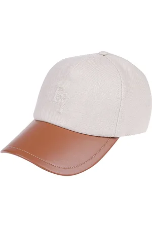ELEVENTY Caps, unisex, , ONE SIZE, Linen and Leather Baseball Cap