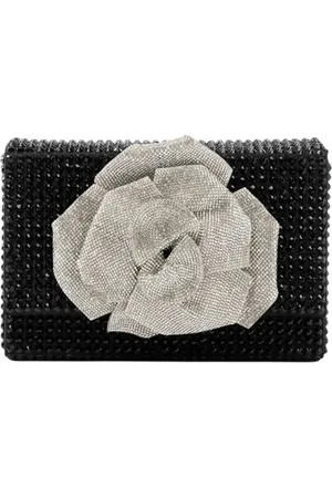 Twentyfour Clutches, female, , ONE SIZE, Sparkling Charleston Clutch with Jewel Flower