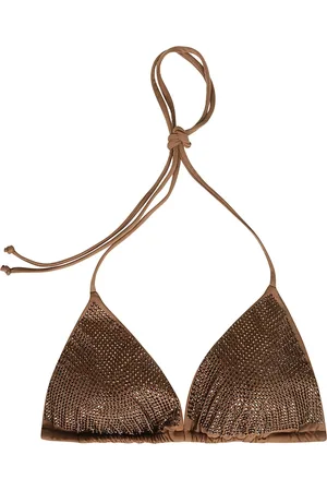 MC2 SAINT BARTH Sequin Bikini Top with Laces