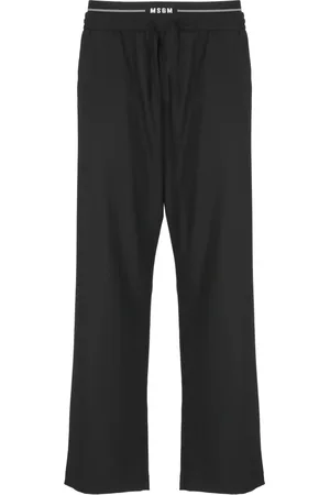 Msgm Wide Trousers, male, , M, Wool Elastic Waist Trousers