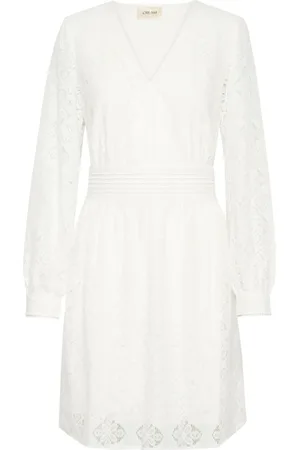 Cream Short Dresses, female, , XS, Elegant Lace Dress Marshmallow