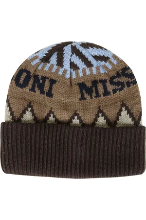 Missoni Beanies, male, , ONE SIZE, Beanie Hat Beige Brown