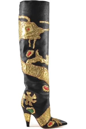 VALENTINO GARAVANI Heeled Boots, female, , 4 UK, Python Boots with Snake Details
