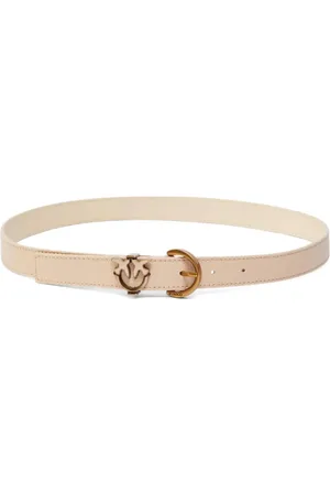 Pinko Belts, female, , XS, Love Birds Diamond Cut Leather Belt