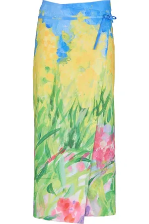 Msgm Yellow Longuette Skirt