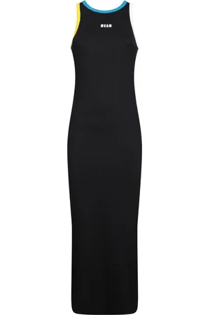 Msgm Maxi Dresses, female, , XS, Yellow Sleeveless Midi Dress