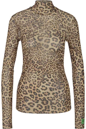 Marc Cain Long Sleeve Tops, female, , XL, Mesh Longsleeve with Turtle Neck