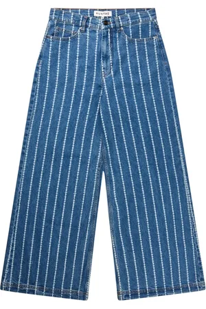 Munthe Elegant Striped High-Waist Wide-Leg Jeans