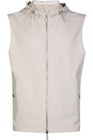 ELEVENTY Silk Hooded Zip Gilet