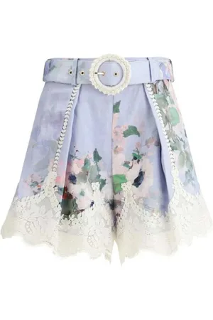 ZIMMERMANN Lace Trim Linen Shorts
