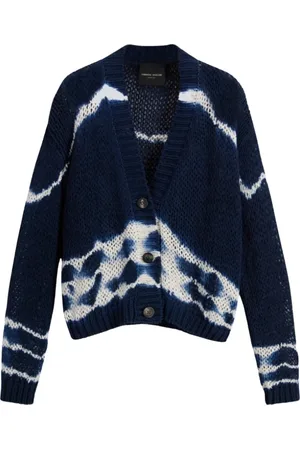 Roberto Collina Cardigans, female, , M, Handmade Tie-Dye Cardigan, Blu, Summer Style