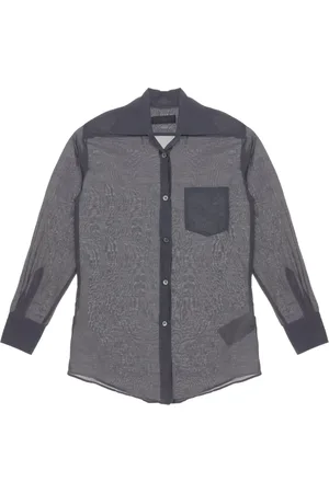 OUR LEGACY Shirts, female, , S, Charcoal Bordeaux Cotton Silk Shirt
