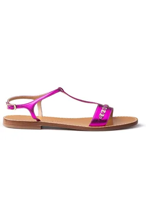 Salvatore Ferragamo Flat Sandals, female, , 4 UK, Purple Leather Sandal with Style 22Dic53