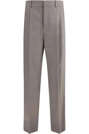 Saint Laurent Suit Trousers, male, , L, Elegant Wool Carotte Trousers with Pockets