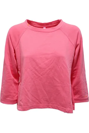 sun68 Sweatshirts, female, , S, Vintage Dyed Sweatshirt F19220 Fuxia