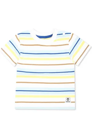 Timberland T-Shirts, unisex, , 12 M, Striped Cotton T-Shirt with Snap Button