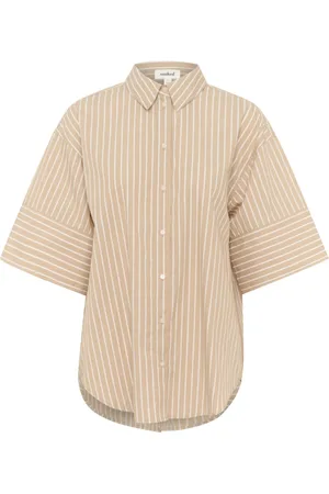 Soaked in Luxury Shirts, female, , XS, Striped Shirt with Half Sleeves