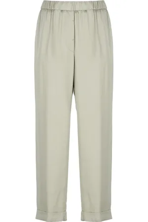 PESERICO SIGN Straight Trousers, female, , M, Viscose Trousers with Elastic Waist