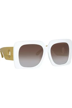 Linda Farrow Square Oversized Sunglasses Brown Gradient