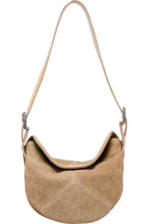 CLARIS VIROT White Sand Leather Estelle Bag with Wide Strap