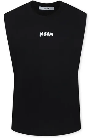Msgm Cotton Tank Top with Logo