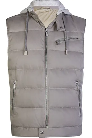 ELEVENTY Silk Hooded Puffer Vest