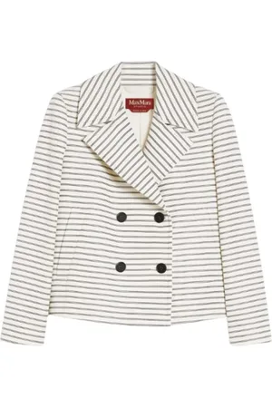Max Mara Blazers, female, , XS, Striped Double-Breasted Cotton Jacket