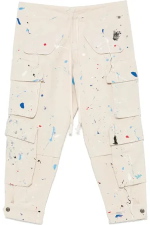 GREG LAUREN Straight Trousers, male, , XL, Cargo Style Drawstring Trousers