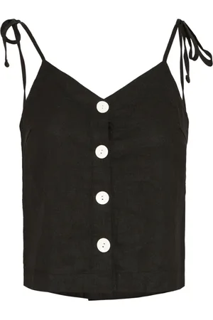Ichi Sleeveless Tops, female, , XS, Feminine Top with Button Detail