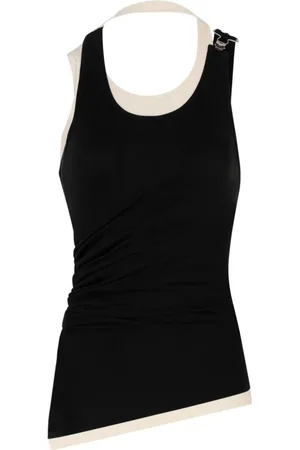 Jean Paul Gaultier Sleeveless Tops, female, , L, Ribbed Double Layer Tank Top