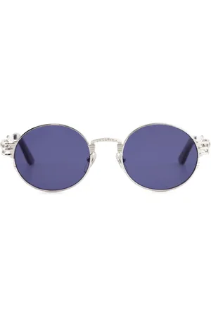 Jean Paul Gaultier Elegant Round Sunglasses Silver Blue