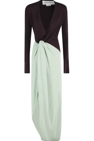 Victoria Beckham Elegant Knot Detail Jersey Gown