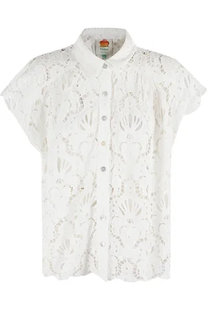 Farm Rio Seashell Eyelet Shirt