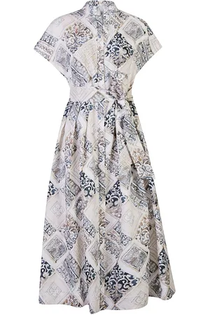 ELEVENTY Midi Dresses, female, , XL, Linen Dress with Print