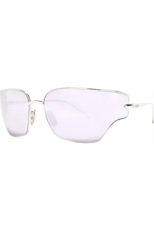 Loewe Sunglasses, female, , ONE SIZE, Curved Silver Sunglasses with UV Protection