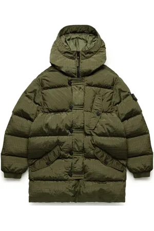 Stone Island Winter Jackets, male, , L, Metallic Down Parka with Check Stitching