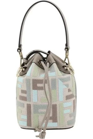 Fendi Bucket Bags, female, , ONE SIZE, Linen Bucket Bag with Drawstring Closure
