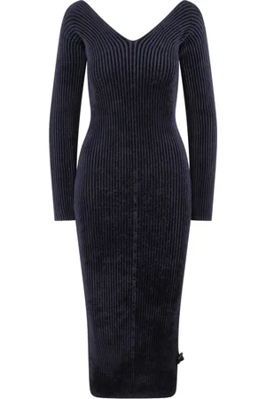 MRZ Midi Dresses, female, , M, Chenille Long Dress, Slim Fit, V-Neck
