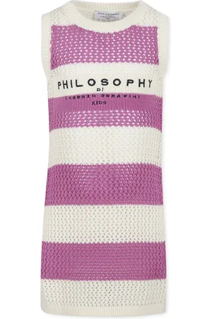 Serafini Dresses, female, , 4 Y, Fuchsia Crochet Striped Short Dress
