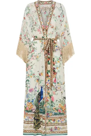 Camilla Wrap Dresses, female, , XS, Short Sleeve Wrap Layer with Fringe
