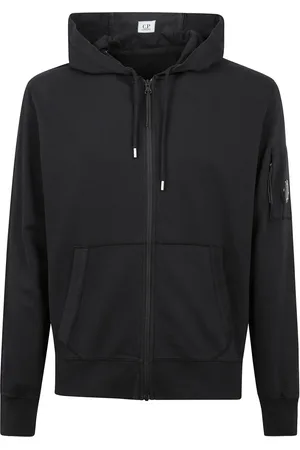 C.P. Company Zip-throughs, male, , M, Cotton Hoodie with Iconic Logo