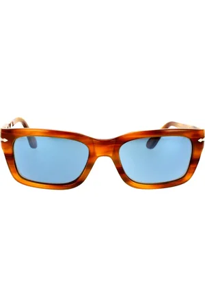 Persol Sunglasses, unisex, , 54 MM, Rectangular Sunglasses Brown Blue Striped