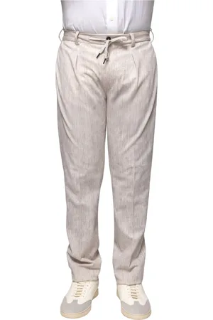 Circolo Drawstring Piquet Trousers Natural Style