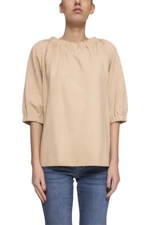 LIVIANA CONTI Blouses, female, , S, Bow Closure Blouse Stylish V53-0 Barley