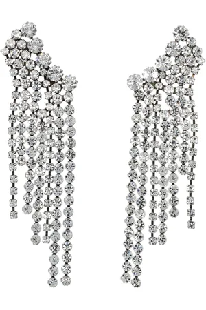 Isabel Marant Earrings, female, , ONE SIZE, Silver Fringe Crystal Earrings Statement Jewelry