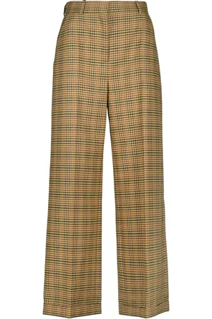 Kenzo Wide Trousers, female, , XS, High-waisted tailored Trousers with check print