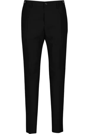 Dolce & Gabbana Straight Cut Trousers with Metallic Logo